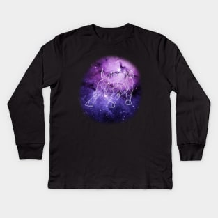 Taurus Zodiac Armour Sign Kids Long Sleeve T-Shirt